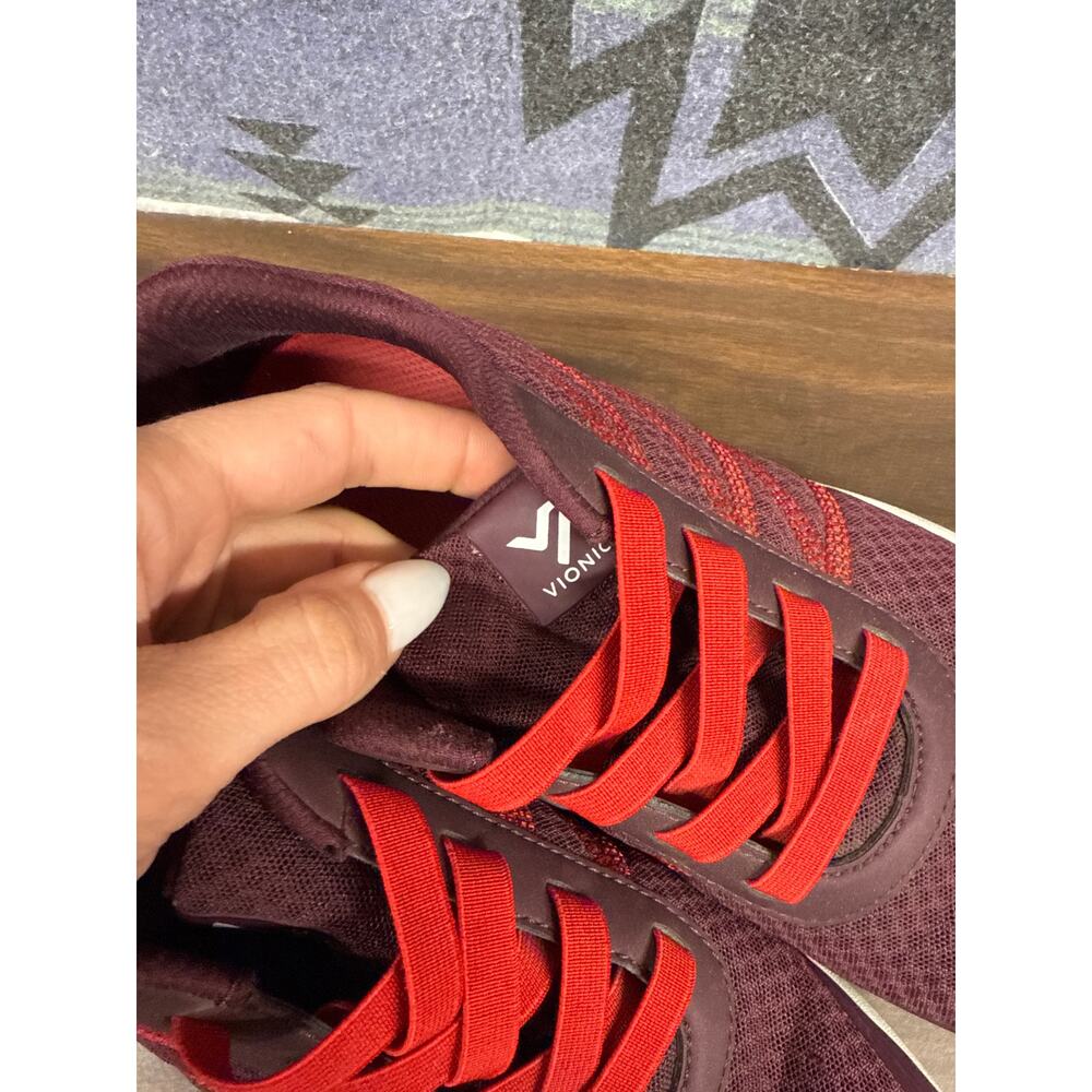 Vionic Womens Shay Red 9 Sneakers Merlot - Picture 3 of 7
